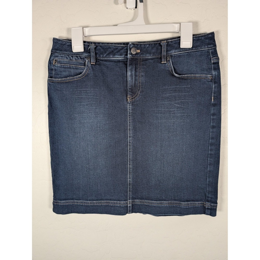J. Jill Skirt Womens 8 Blue‎ Denim Stretch 5-Pocket Jean Pencil Casual Classic